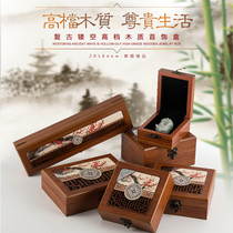 High-grade jewelry beads solid wood jewelry box bracelet bracelet pendant ring necklace gift retro packaging box