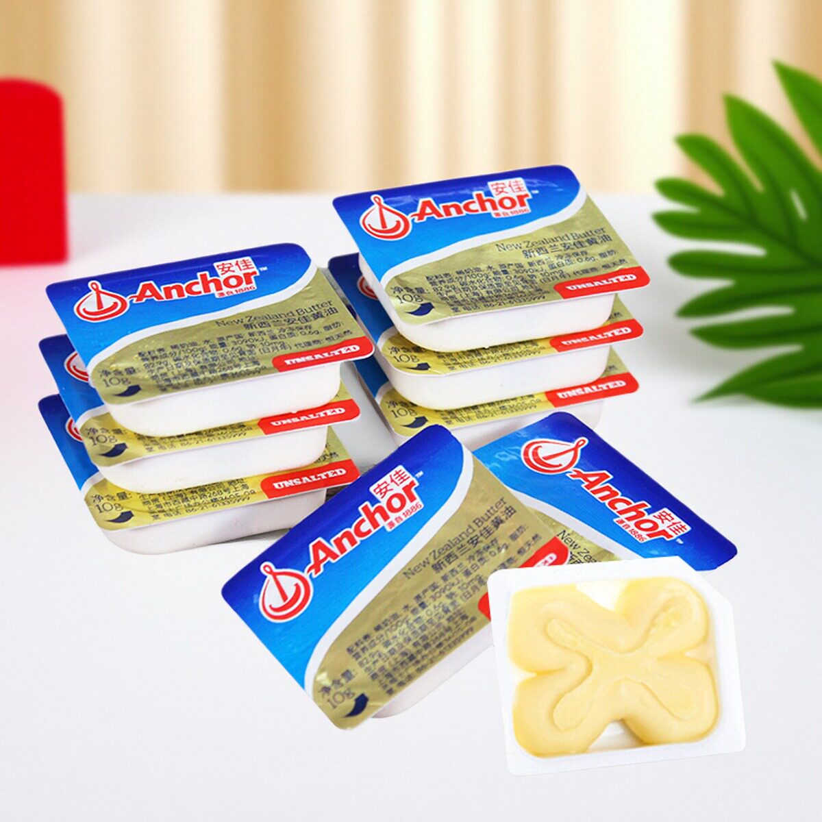 安佳动物黄油10g*10粒烘焙家用煎牛排专用小包装面包雪花酥牛轧糖