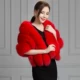 Hained của toàn bộ da cáo cáo lông khăn choàng mỏng giảm béo cáo lông áo choàng phụ nữ áo choàng lông - Faux Fur