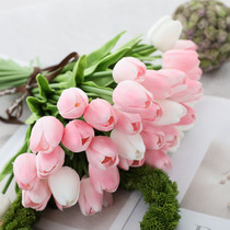 On the new color PU mini Tulip Dutch tulip flower silk flower artificial artificial fake flower table floral imitation flower fake flower