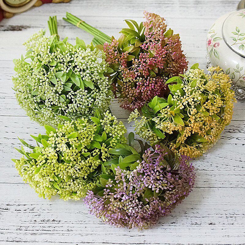 Handmade rice fruit 9 sticks tie simulation berry hand bouquet fake flower bouquet wedding photography handmade diy fruit