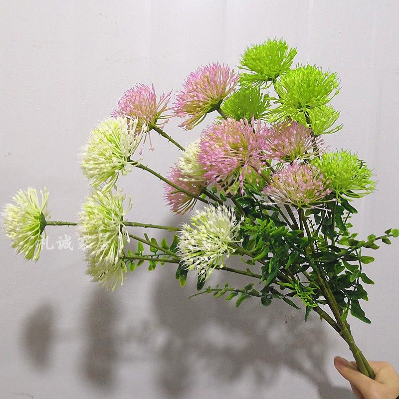 Simulation green onion single branch 6 onion bulbs hydrangea home decoration fake flowers wedding road lead flower wall flower art