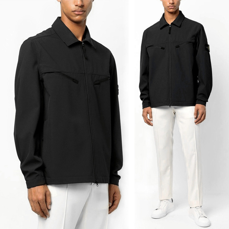 Stone 23Fw Compass Patch Jacket Lightweight Softshell Zipper Jacket Stone Compass Coat
