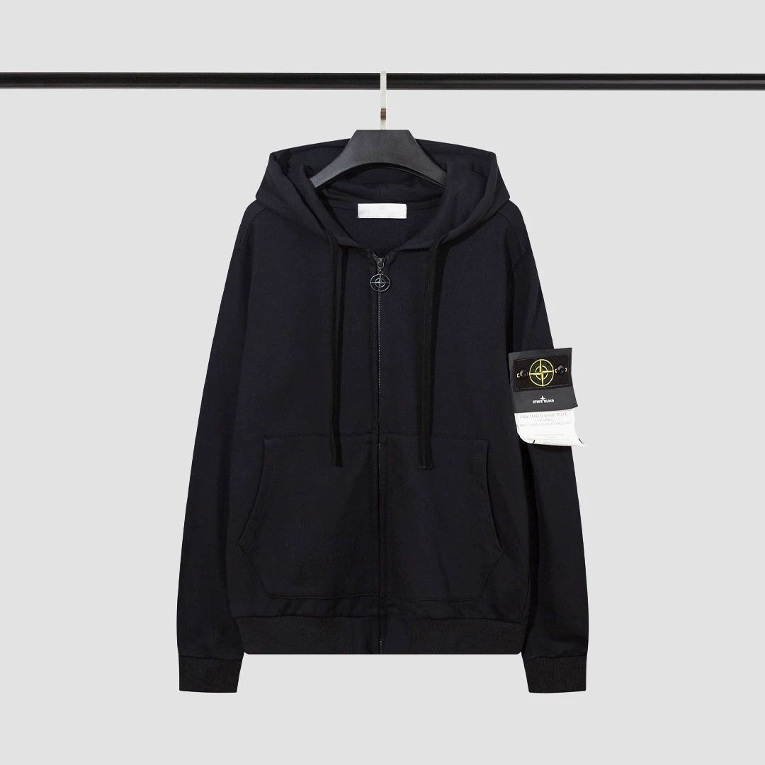Базовый спортивный толстовка на молнии с длинным рукавом для отдыха, мужская куртка, с вышивкой