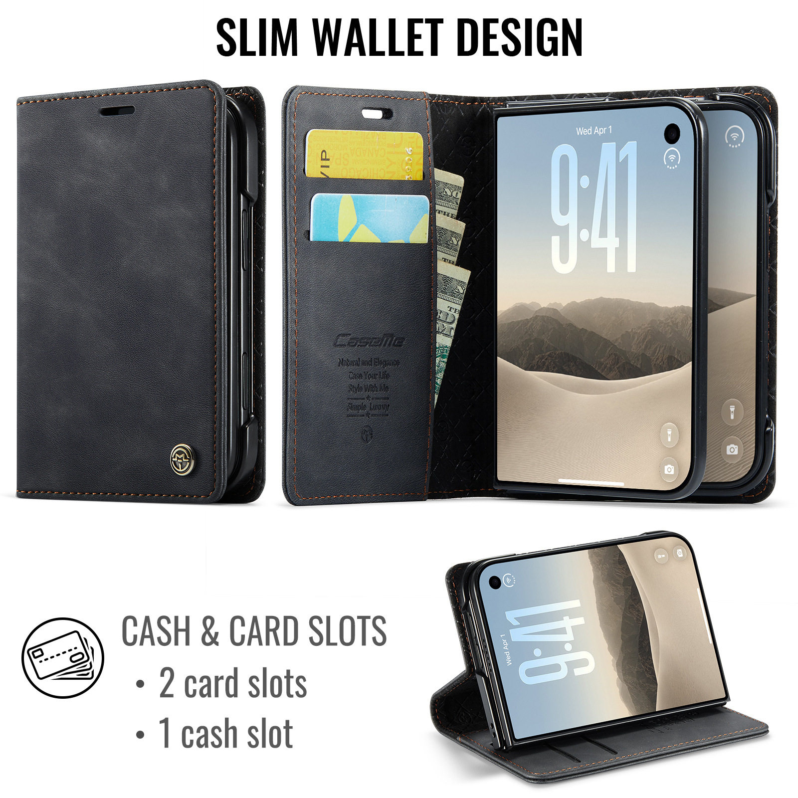 Faux Leather Wallet Emblem iPhone Case