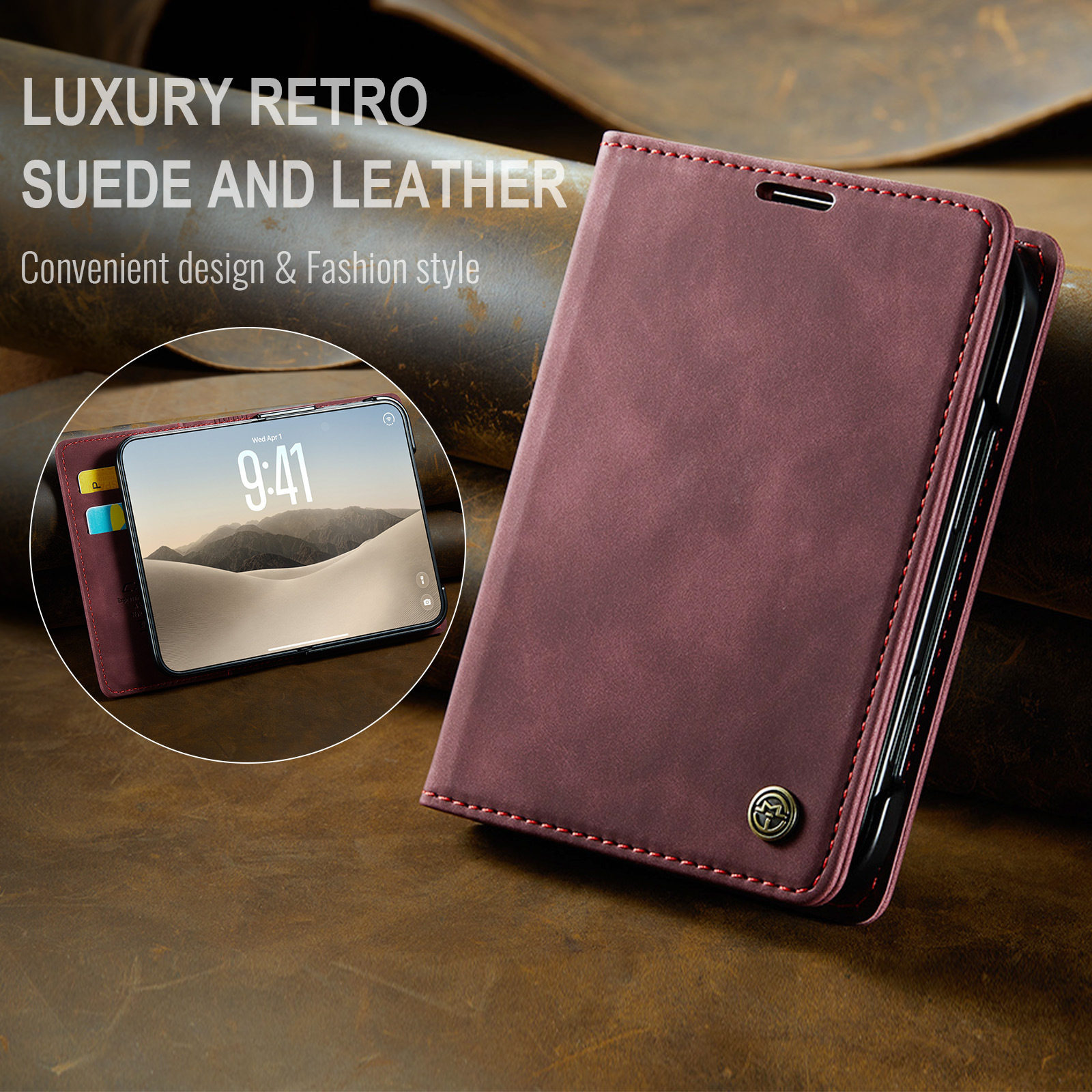 Teal Leatherette White Stitching iPhone Case