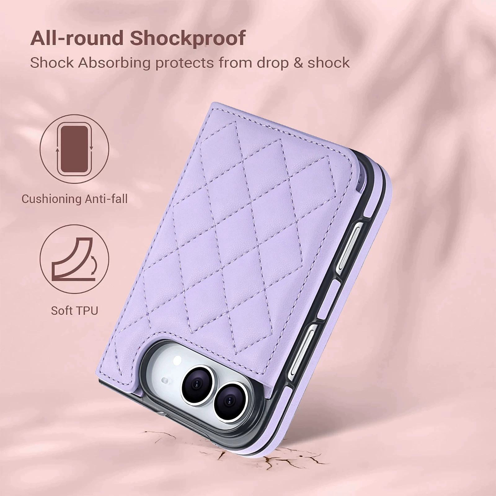 Rose Gold Diamond Quilted Leatherette iPhone Case