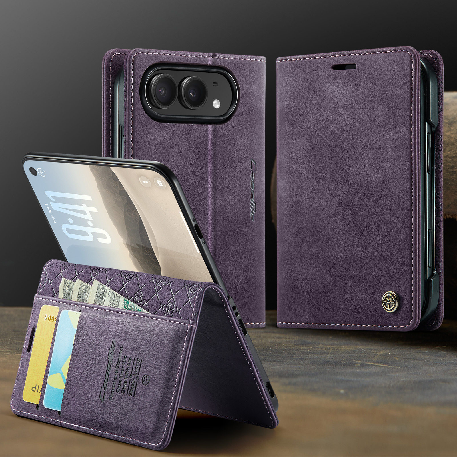 Faux Leather Wallet Emblem iPhone Case