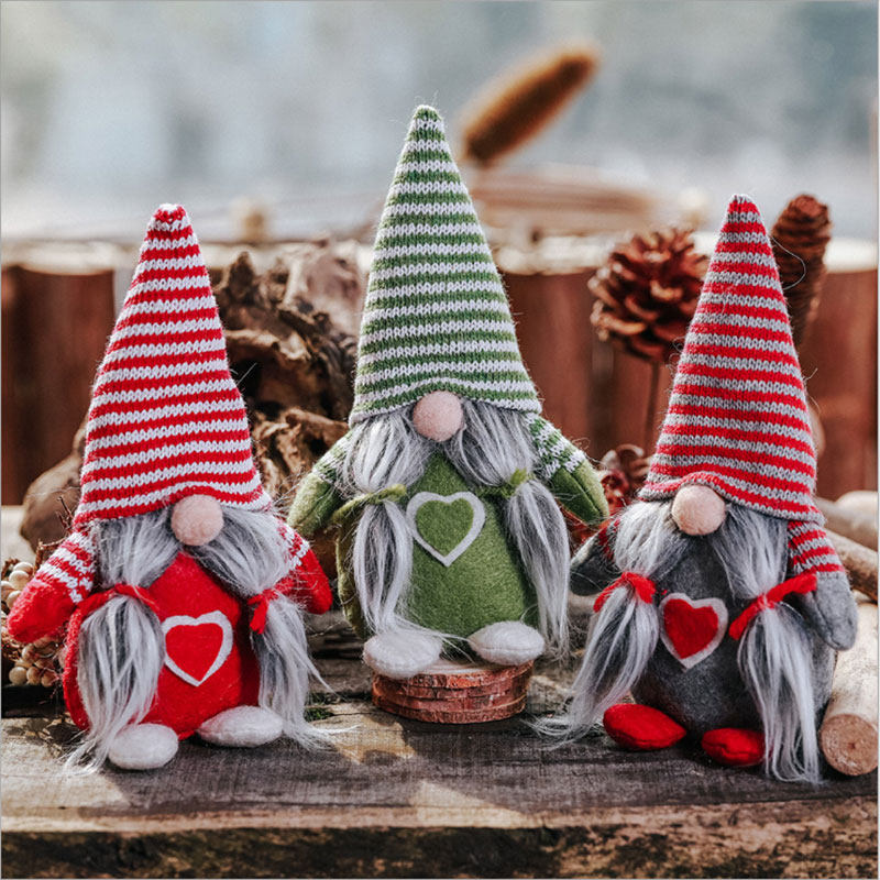 Striped hat tied beard faceless doll ornaments Christmas scene layout shooting props decoration Christmas gifts