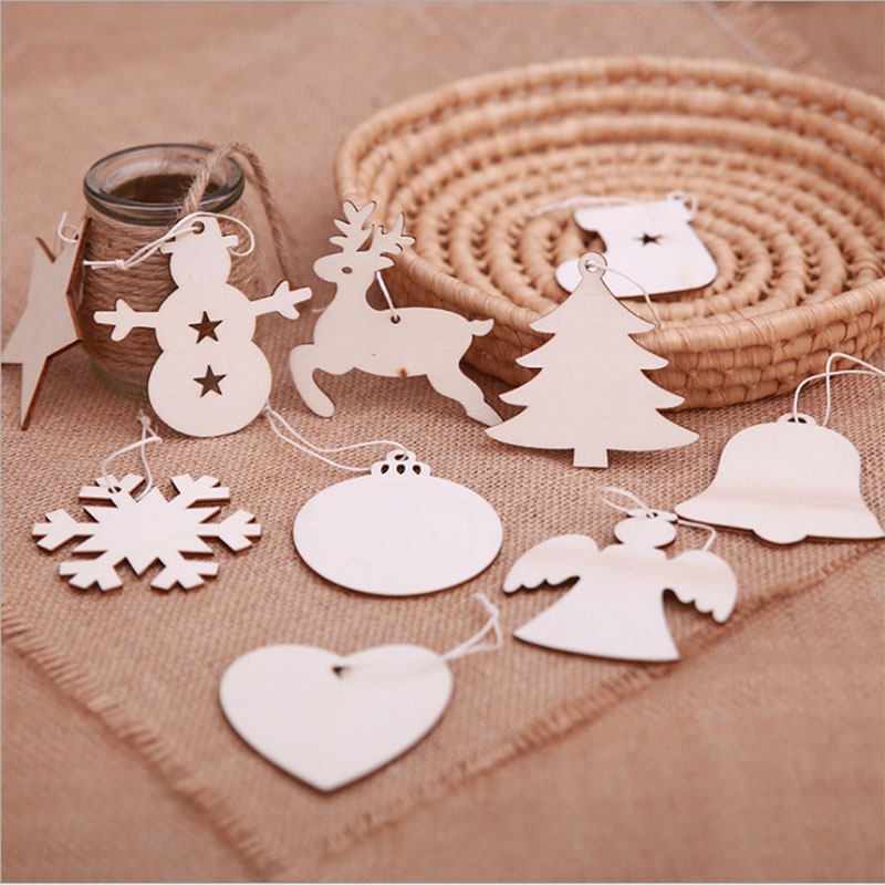 Christmas decoration supplies Christmas tree love snowflake elk snowman angel wooden pendant scene arrangement