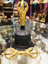 Nepal imported copper gilt gold five-strand diamond Bell pestle Tibet tantric instruments