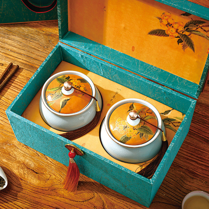 Ceramic pot tea storage pot Universal tea gift box empty box tea pot sealed pot Pu'er tea packaging box