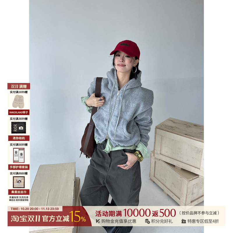 The Tor Designer Brand 26 Winter New Casual Simple Zipper Hoodie Jacket for Women Solsol