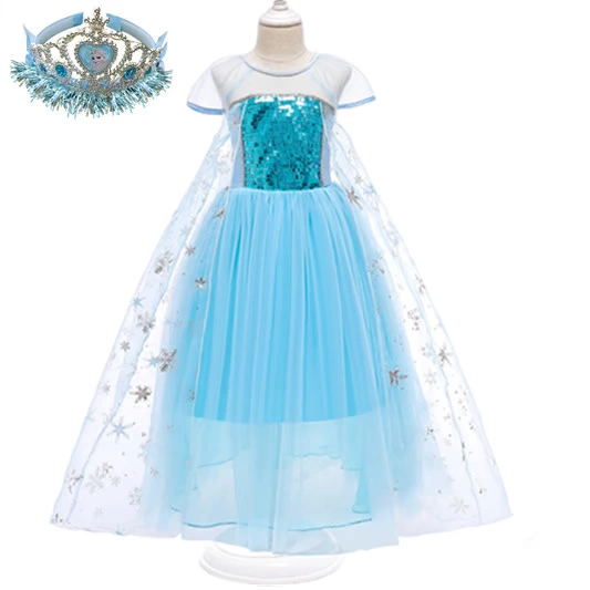 Frozen Frozen Ice Queen Aisha Princess Dress Elsa Dress Puffy Mesh Dress Girls Wear - Váy trẻ em