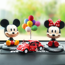 Mickey Minnie car decoration cartoon creative car jewelry Cute car doll doll car interior jewelry