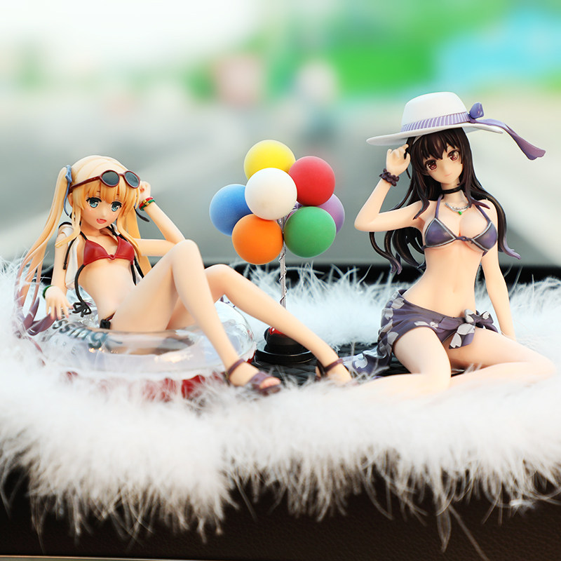 Two-dimensional beautiful girl car decoration Xiazhiqiu Shiyu adult animation hand-run center console decoration car accessories