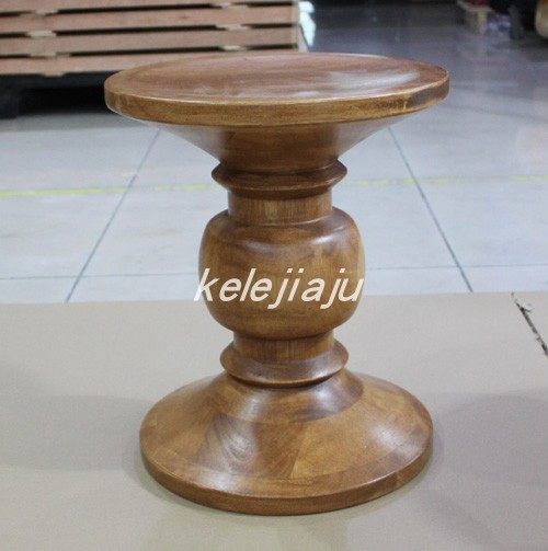 CL1005 solid wood round stool-white wax wood rubber wood Imos small stool wearing a stool