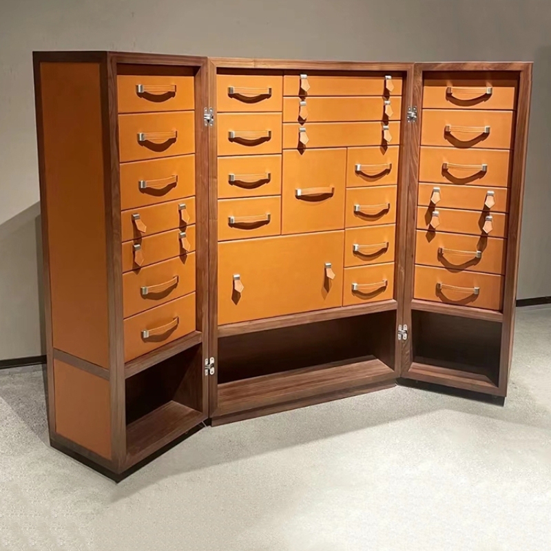 Boruco Light Luxury Style Hermès Jewelry Cabinet, Jewelry Storage Cabinet for Home, Villa, and Luxury Homes, High-End Necklace and Watch Cabinet