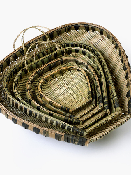 Bamboo Woven Dust Pan Hand-Woven Bamboo Dustpan Rice Washing Bamboo Basket Hot Pot Restaurant Bamboo Woven Fruits Plate Bamboo Products Hot Pot Dust Pan