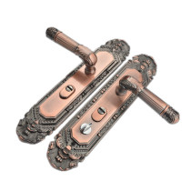 Anti-theft door handle red ancient copper lock body lock cylinder handle retro simple door lock aluminum alloy door entry door