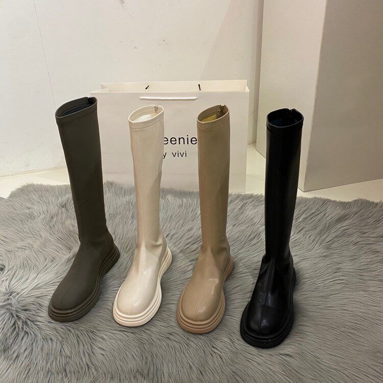 ITRA round toe thick-soled long boots women's knee-high knight boots