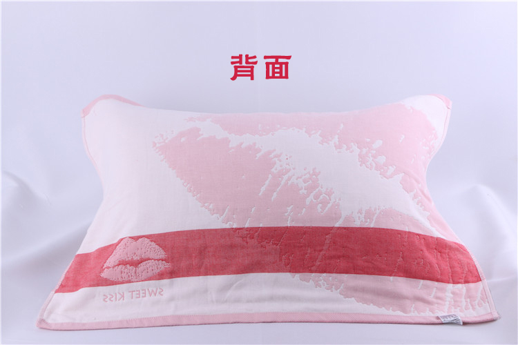 100% cotton khăn bông gạc Sáu đơn dày một cặp gắn mùa phim hoạt hình cặp đôi gối khăn lớp - Khăn gối khăn gối