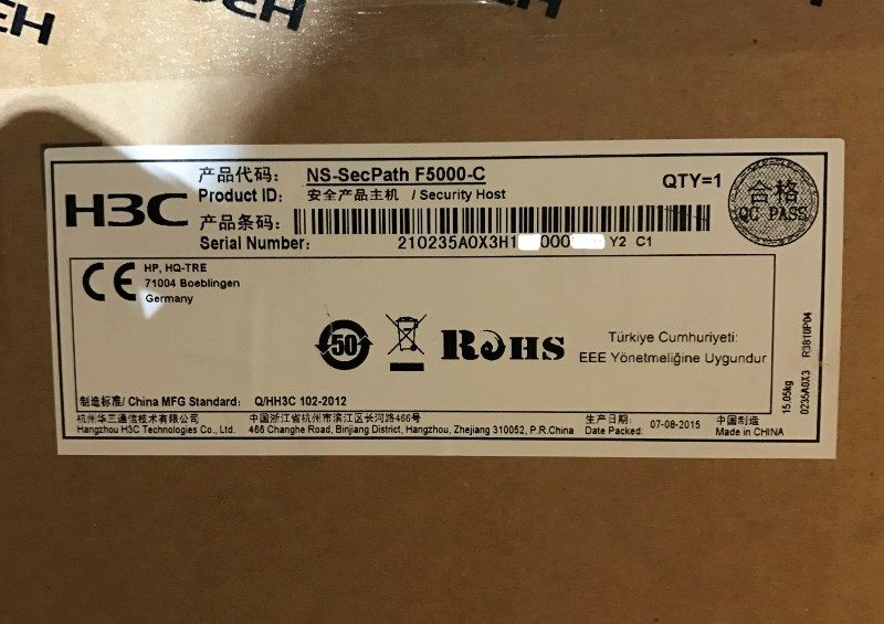 H3C SecPath F5000-C firewall 12 one thousand trillion light ports 12 electric ports 4 10,000 trillion connectors