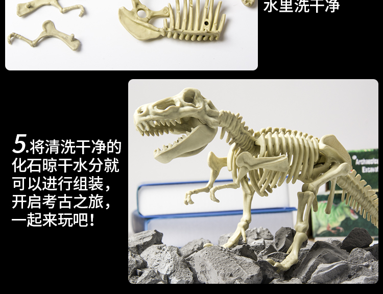 Khủng long hóa thạch đồ chơi khai quật handmade diy sản xuất mô hình sáng tạo khai thác mỏ skeleton lắp ráp món quà đồ chơi