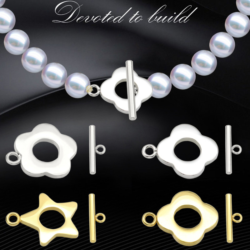 ot button 14k gold durable color retention lasting necklace button flower gold hand clasp buckle diy accessories new product