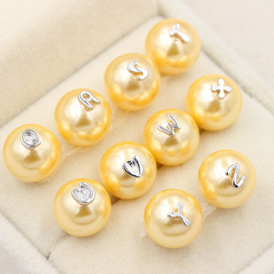 English letter Choke Plug double hole beads Flawless Diy Accessories Through Hole Pearl Processing Pendant QRSTUVWSYZ