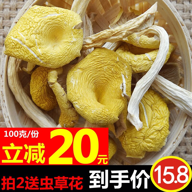 Yunnan specialty wild mushrooms dried chanterelles dried goods elm yellow mushroom yellow silk fungi