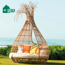 Outdoor Lying Bed Bird Nest Bed Balcony Bird Cage Lying Bed Villa pool outdoor patio Lying Chair Vine Chair Vine choreography Cage bed