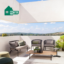 Nordic Outdoor Sofa Vine Indoor Balcony Table And Chairs Garden Patio Courtyard Rattan Sofa Hotel Rattan Sofa Combination