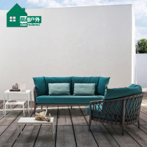 Nordic Outdoor Table And Chairs Designer Soft Dress Casual Rattan Chair Garden Balcony Table And Chairs Outdoor Open-air Rattan Sofa Chair