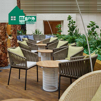 Outdoor Leisure Table And Chairs Balcony Fashion Creative Imitation Vine Chair Three Sets of Imitation Rattan and Imitation Vine and table chairs Composition