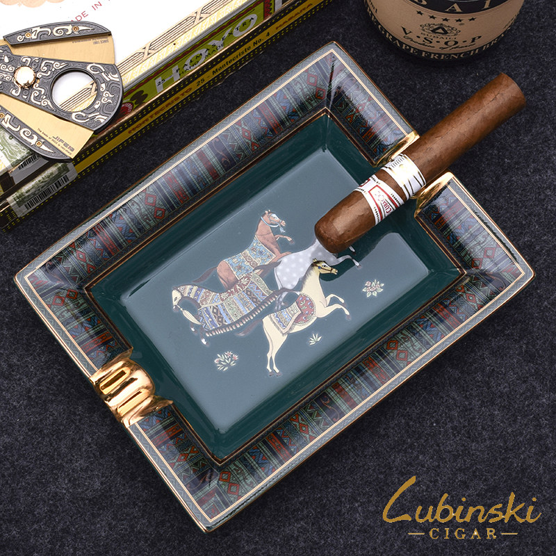 LUBINSKI Cigar Tobacco Ashtray Creative Ceramic Painted Square Desktop Upscale