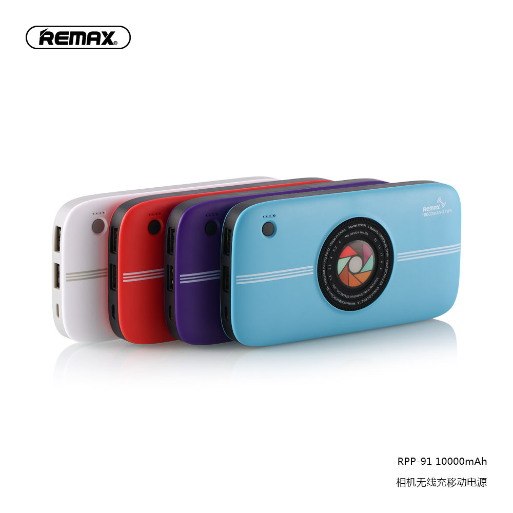 REMAX pha 10000 mAh sạc không dây cho điện thoại di động QI sạc nhanh cơ sở kép USB sạc điện thoại di động