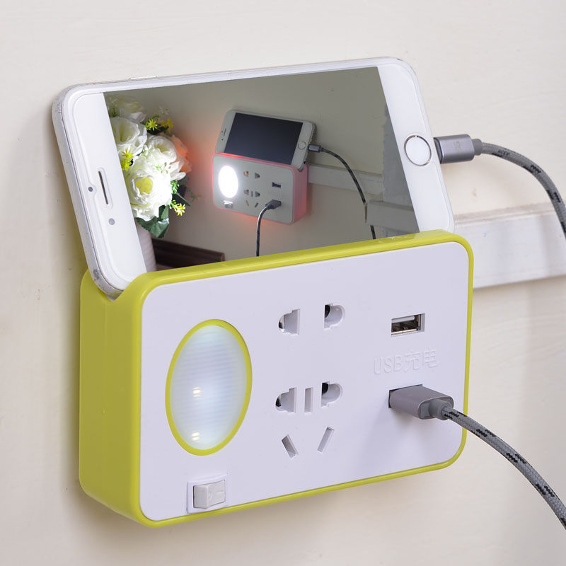 USB smart charging converter power plug with switch to control the night light wireless plug socket