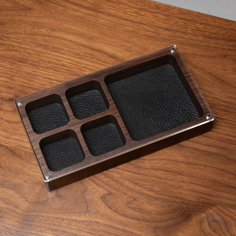 Black Walnut Acrylic Storage Box Jewelry Box for Storing and Displaying Handicrafts and Bracelets, 4.5cm Grid