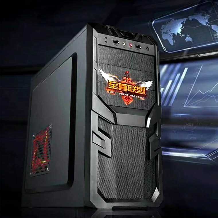 Brand new computer host case ATX large host shell desktop computer case with large small and medium board walking back line carbon black hardware