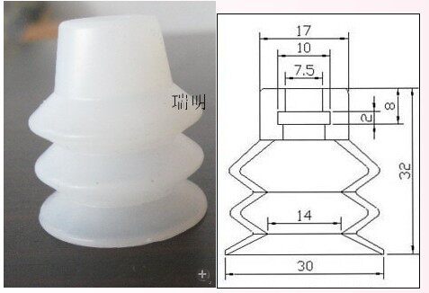 Wholesale vacuum suction cup manipulator three-layer suction cup 30mm No-mark vacuum suction nozzle manufacturer direct