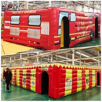 Fire drill escape tent Simulation fire escape experience house Inflatable flue maze Medical fire drill house