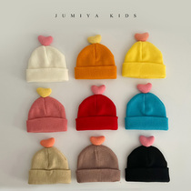 ins Han version baby wool line hat autumn winter female baby loving cute super cute 0-3-6 month warm knitted hat