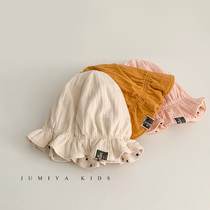 ins Han version baby hat spring autumn thin section pure cotton bifacial 0-6 month female baby fisherman hat newborn baby cap