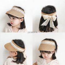 Lace straw hat empty top child Han version Summer sun protection baby No topless cool hat Out of the sun hat baby sun hat woman