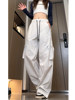 Spring and Autumn Cargo Pants, American-Style Functional Wide-Leg Pants for Women, Mid-High Waist, Loose, Slimming, Workwear Pants, Outdoor Casual Pants, Trendy