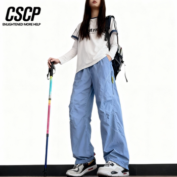 Spring and Autumn Mountain Series Outdoor Hardshell Loose Fit Women's Tactical Pants American Style Casual Waterproof Hiking and Mountaineering Pants Cool and Trendy