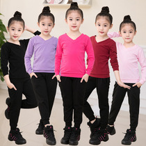 Childrens dance uniforms practice uniforms spring and winter long-sleeved cotton Latin ethnic Chinese dance suits for men and women