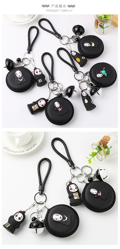 Spirited Away No Face Male Bell Trang trí Coin Purse Đa chức năng Girl Key Bag Coin Bag Lễ sinh nhật tinh tế ví cầm tay nữ gucci