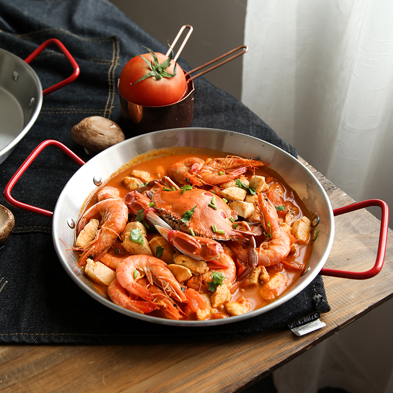 LB Nordic Ins Dining Hall Thickened Stainless Steel Double Ear Breakfast Salad Fruit Bread Refreshments Seafood Nursery Trays